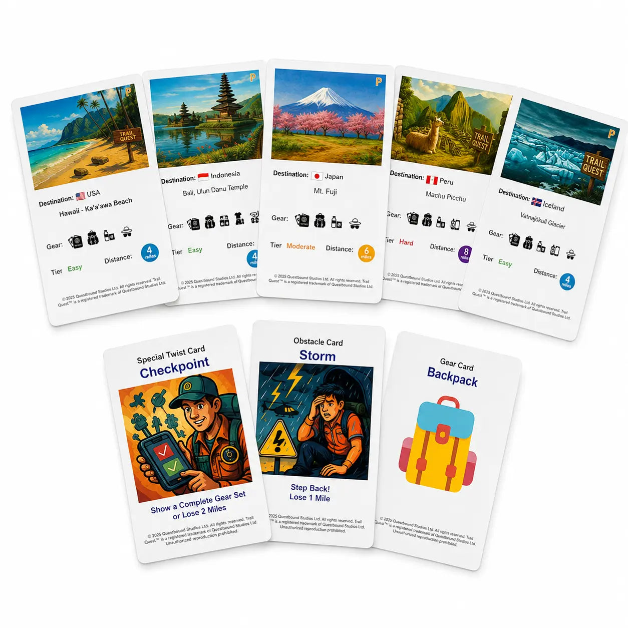 Trail Quest® - World Expeditions (Travel Card Game -  Ages 8+) Quesbo