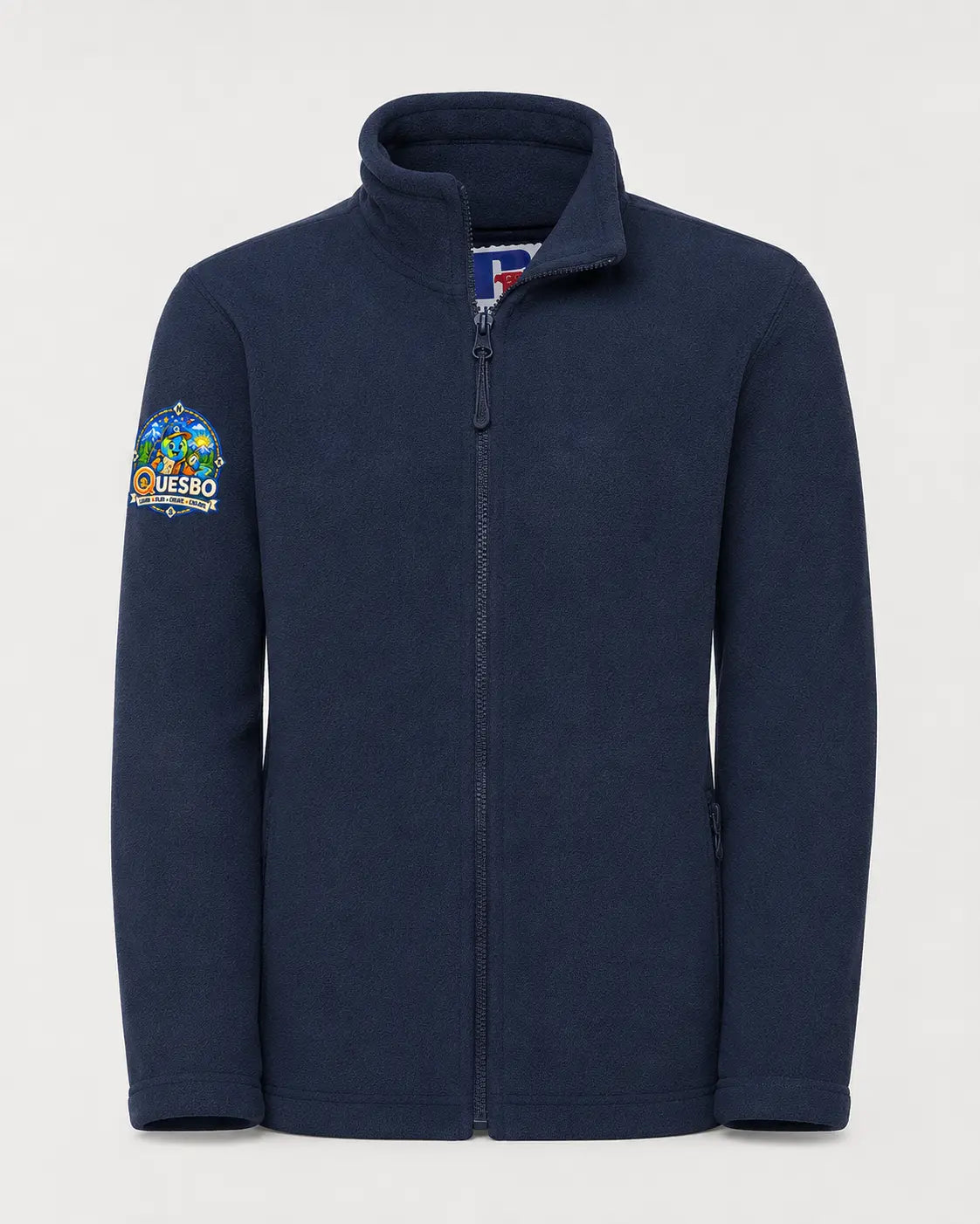 Kids Full-Zip Outdoor Fleece features a 7 cm Quesbo® adventure emblem, Junior 9/10 Quesbo