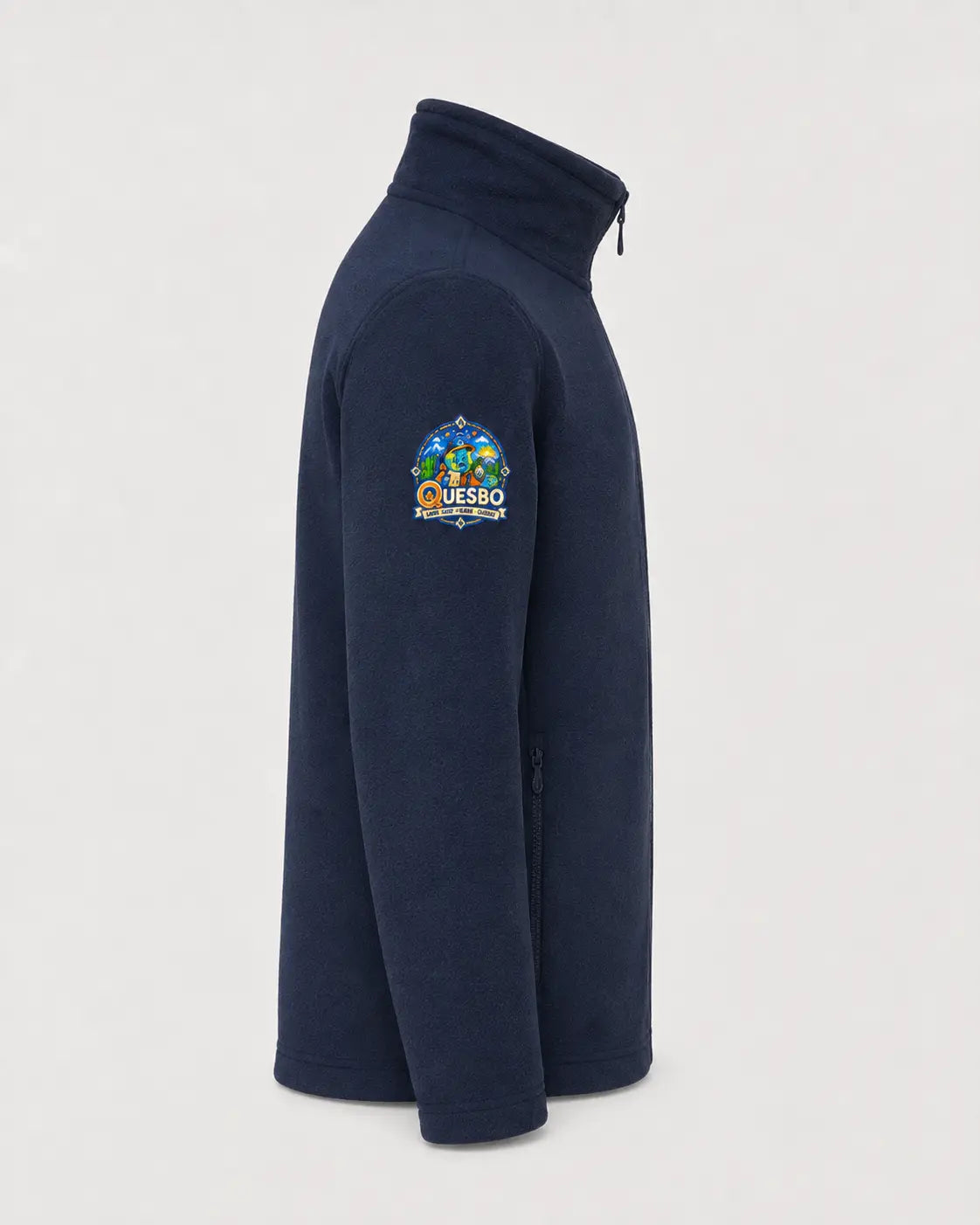 Kids Full-Zip Outdoor Fleece features a 7 cm Quesbo® adventure emblem, Junior 9/10 Quesbo