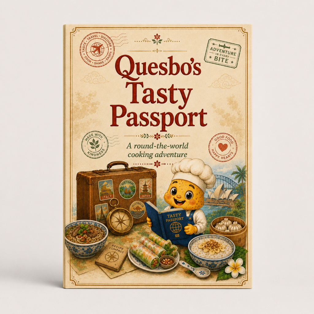 Quesbo’s Tasty Passport: 81 Kid-Friendly Recipes from 27 Countries: A Round-the-World Cooking Adventure for Young Chefs