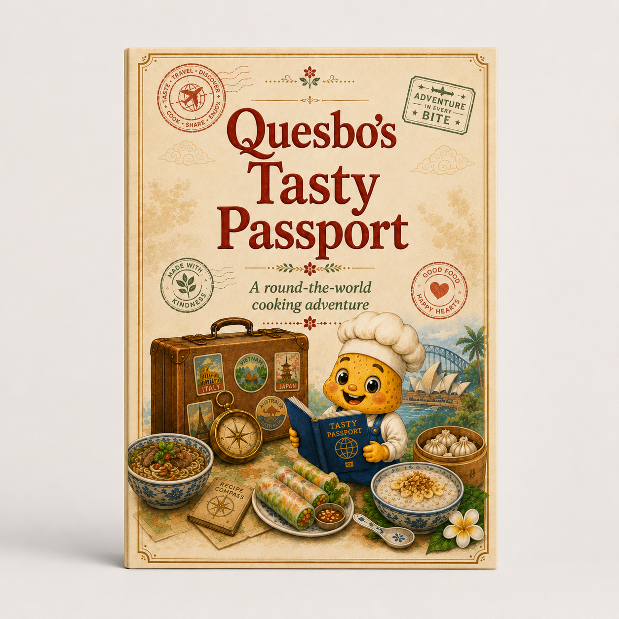 Quesbo’s Tasty Passport: 81 Kid-Friendly Recipes from 27 Countries: A Round-the-World Cooking Adventure for Young Chefs