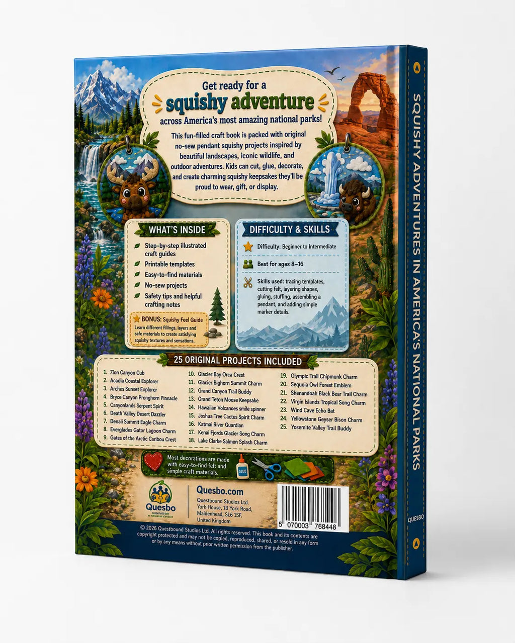 Squishy Adventures in America’s National Parks – 25 Original No-Sew Pendant Crafts Quesbo