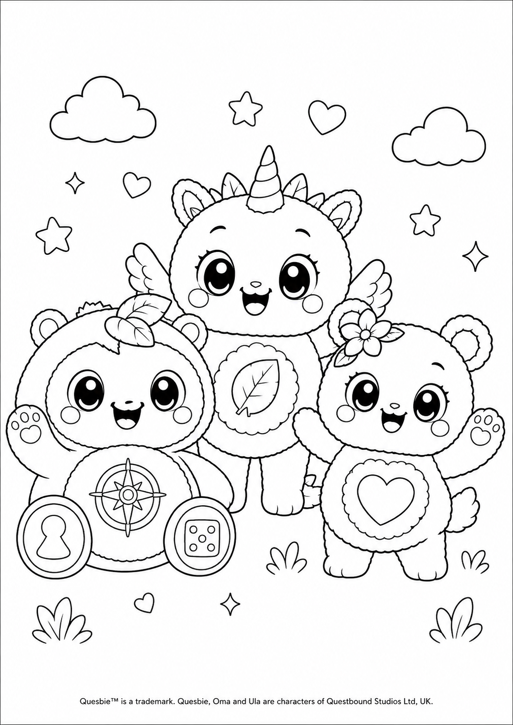 Quesbie, Oma &amp; Ula Colouring Pack Quesbo