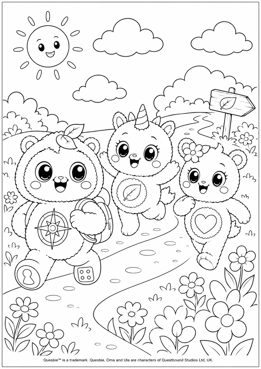 Quesbie, Oma &amp; Ula Colouring Pack Quesbo