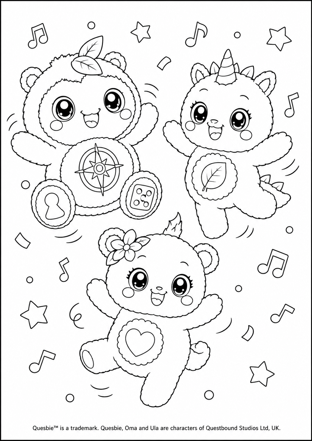 Quesbie, Oma &amp; Ula Colouring Pack Quesbo