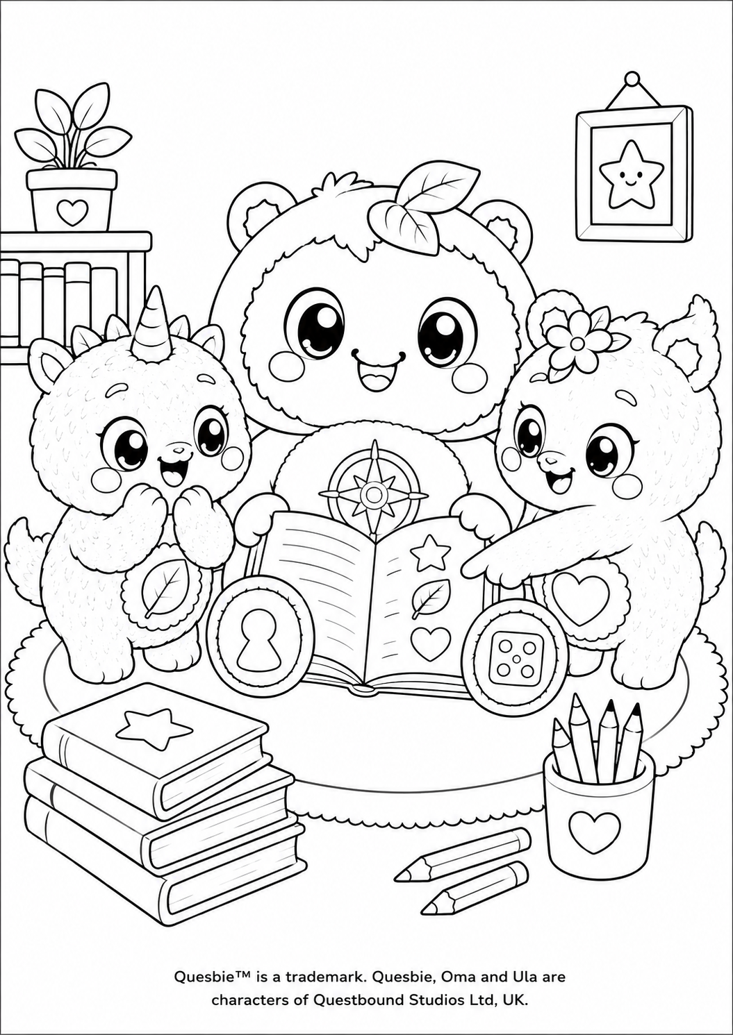 Quesbie, Oma &amp; Ula Colouring Pack Quesbo