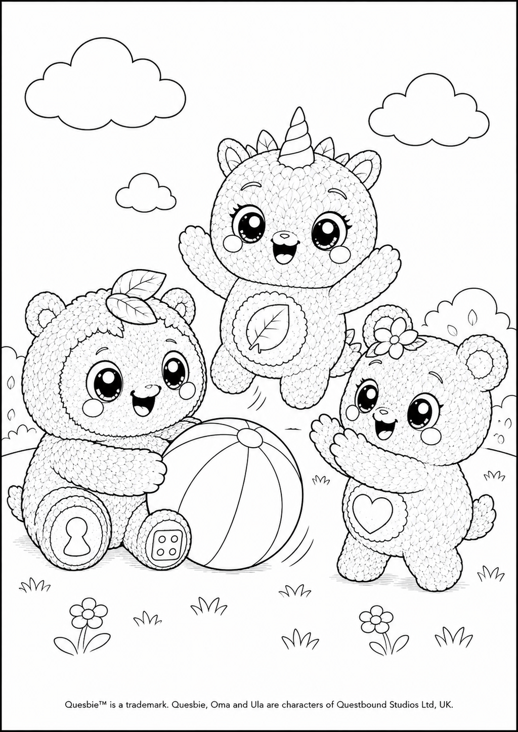 Quesbie, Oma &amp; Ula Colouring Pack Quesbo