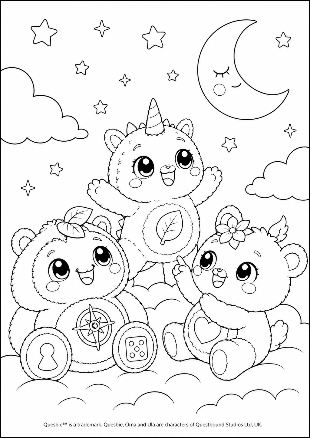 Quesbie, Oma &amp; Ula Colouring Pack Quesbo