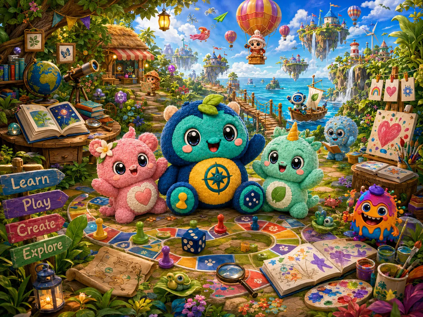 Quesbo® Learning Pals Adventure — 250-Piece Puzzle in Illustrated Tin Quesbo