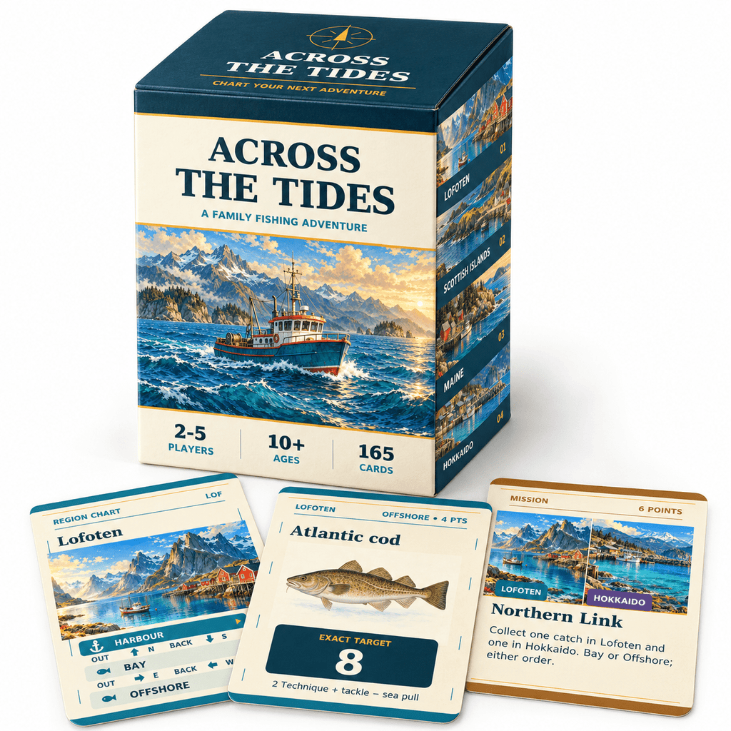 Across the Tides – Family Fishing Strategy Card Game | Ages 10+ - Quesbo