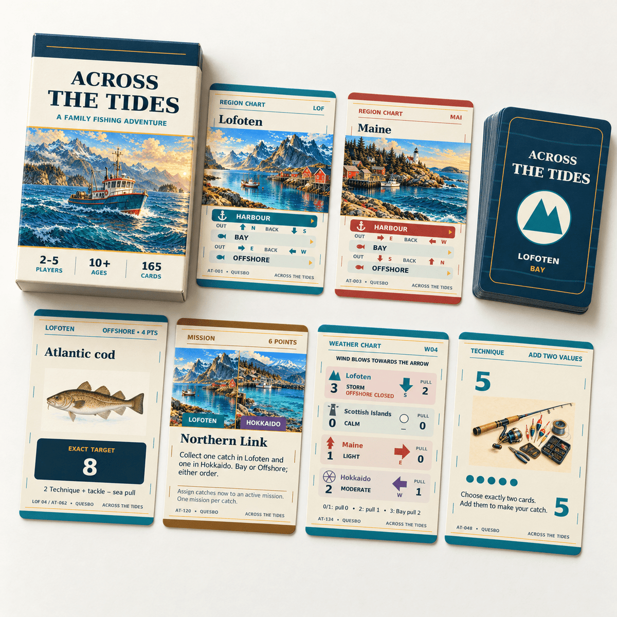 Across the Tides – Family Fishing Strategy Card Game | Ages 10+ - Quesbo