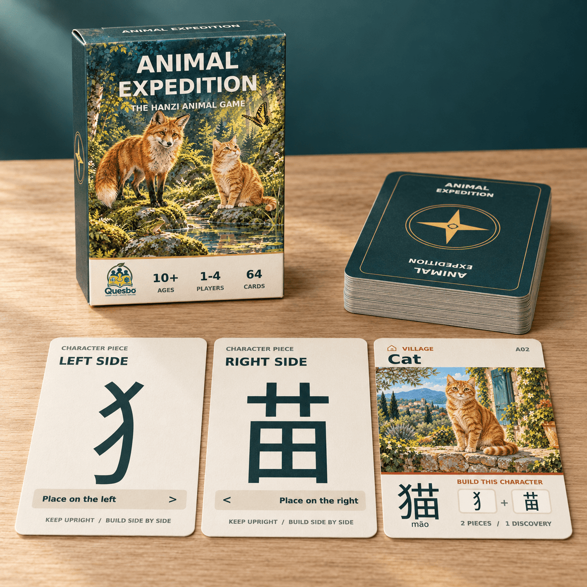 Animal Expedition – The Hanzi Animal Card Game | Ages 10+ - Quesbo