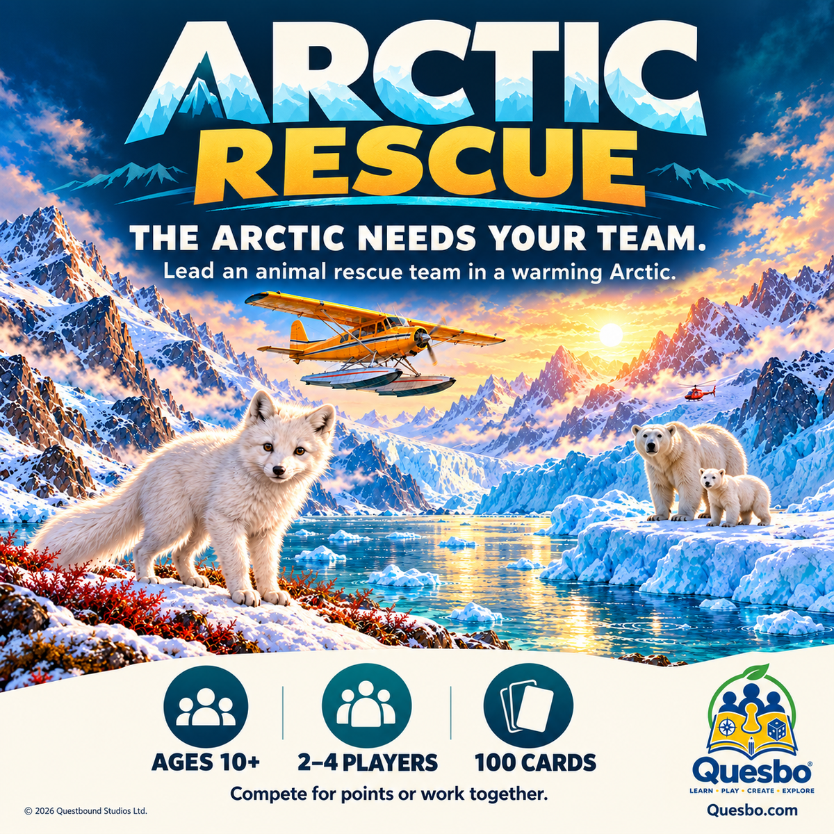 Arctic Rescue: Family Strategy Card Game Ages 10+ - Quesbo
