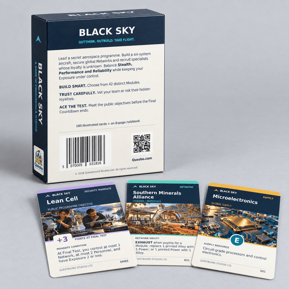 Black Sky™ – Aircraft Strategy & Espionage Card Game | Ages 14+ - Quesbo