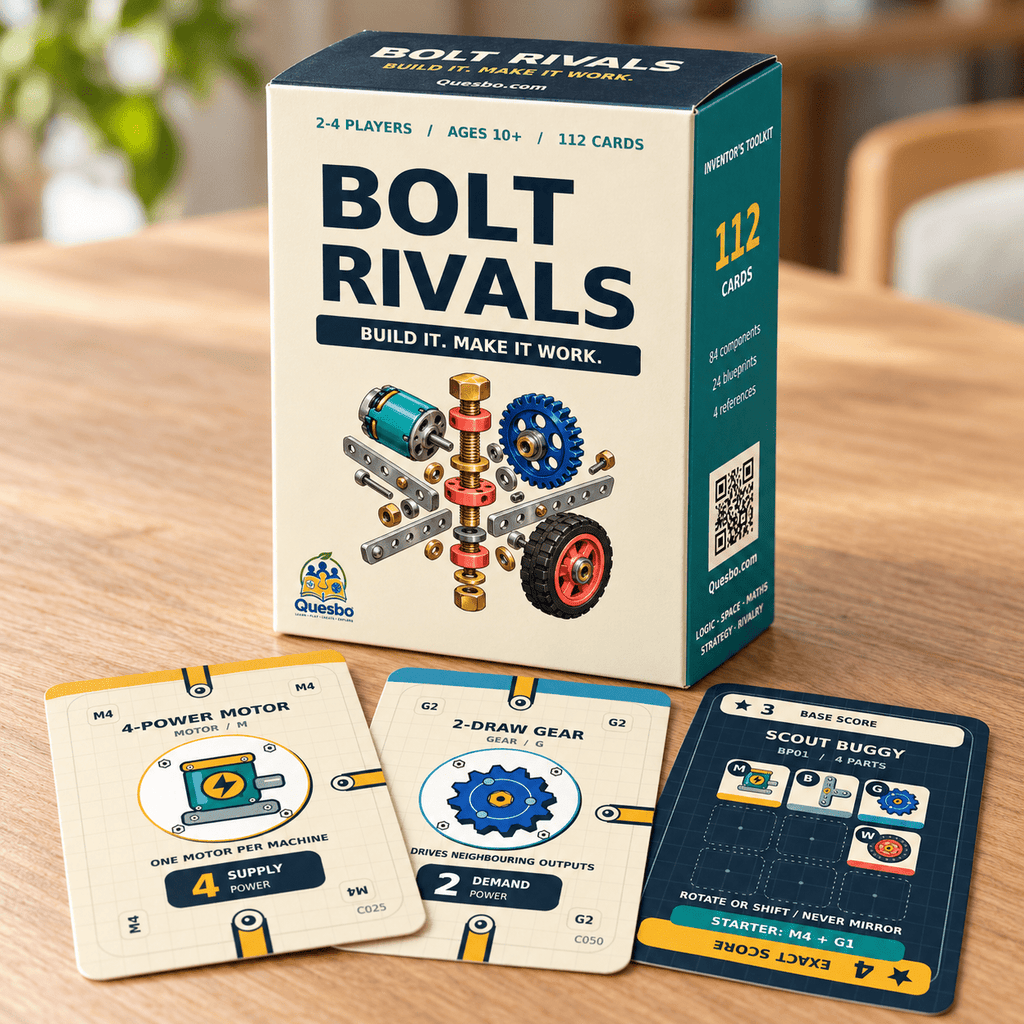 BOLT RIVALS – Family Building & Strategy Card Game | Ages 10+ - Quesbo
