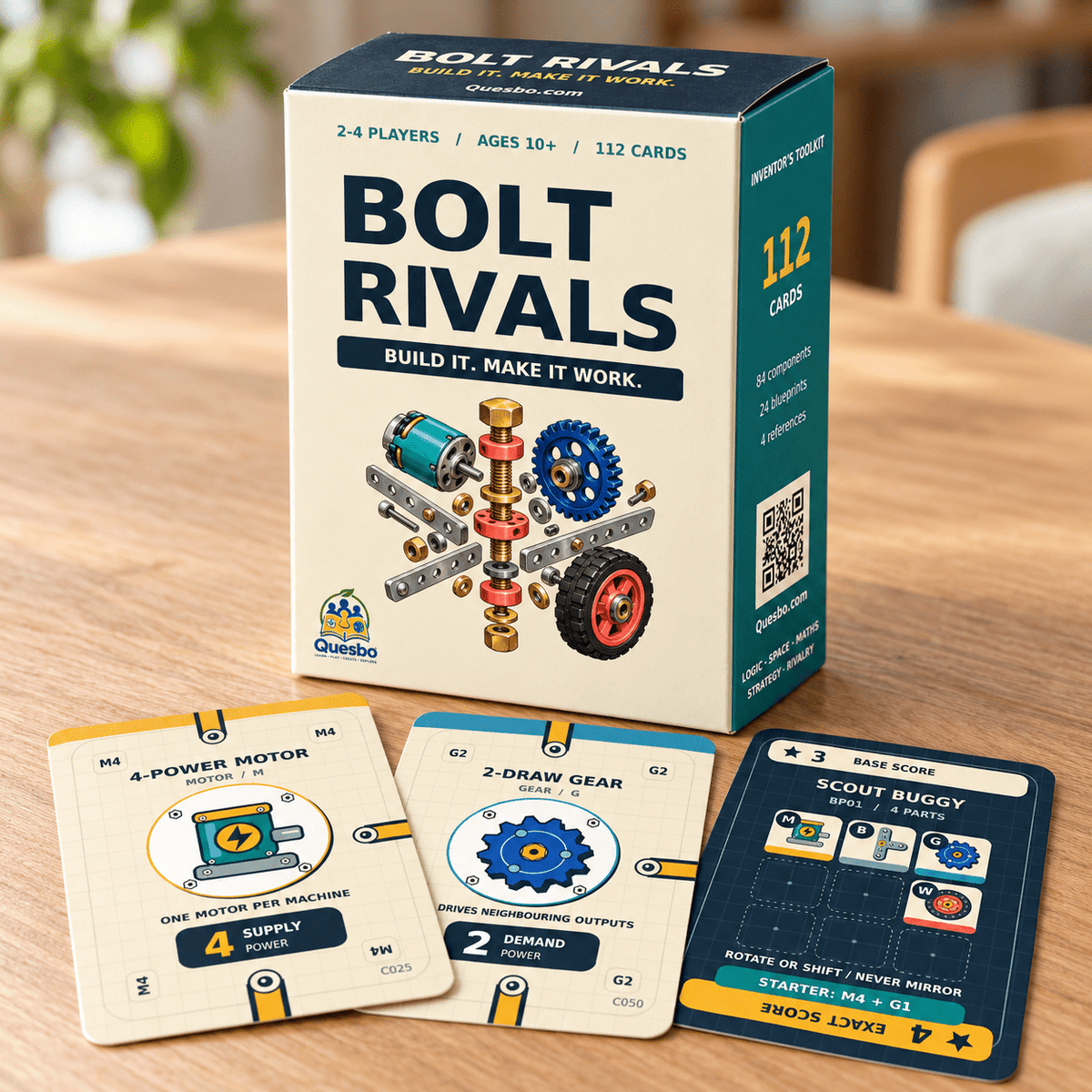 BOLT RIVALS – Family Building & Strategy Card Game | Ages 10+ - Quesbo