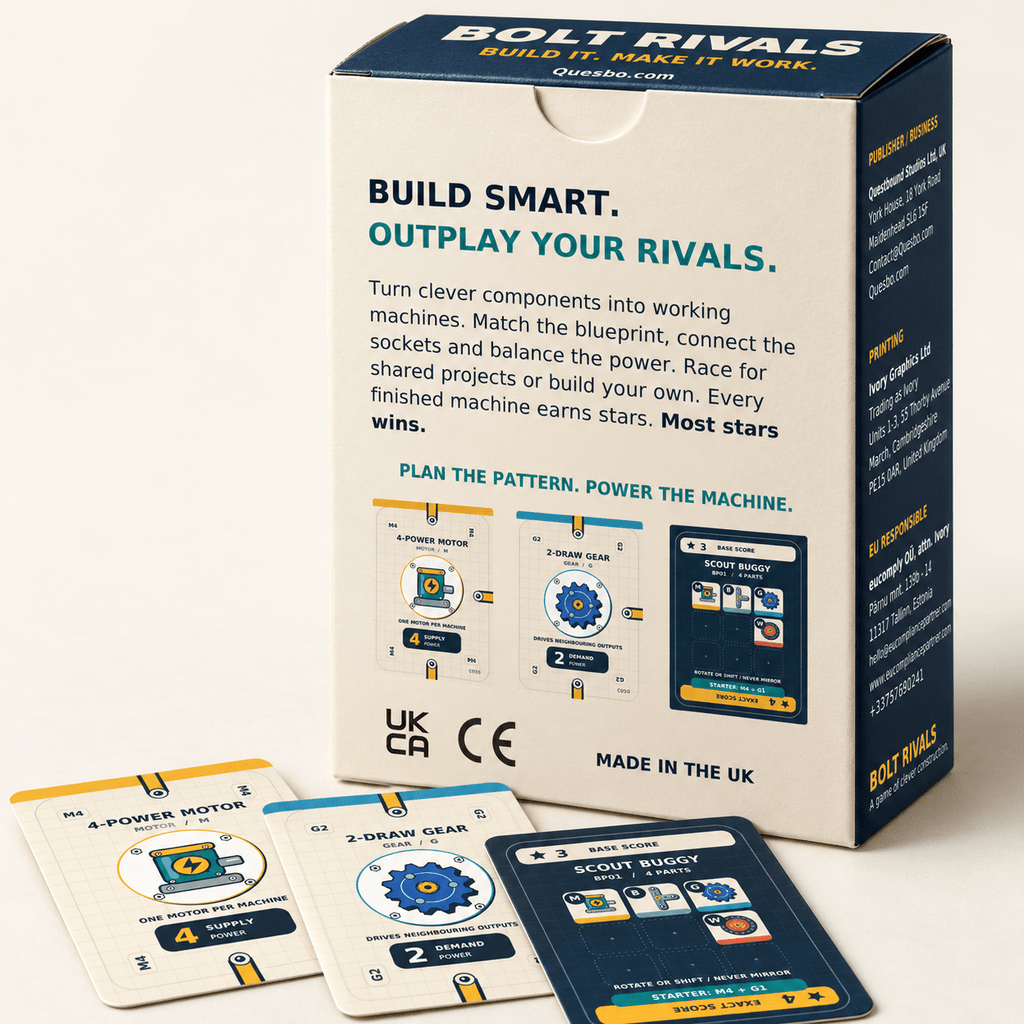 BOLT RIVALS – Family Building & Strategy Card Game | Ages 10+ - Quesbo