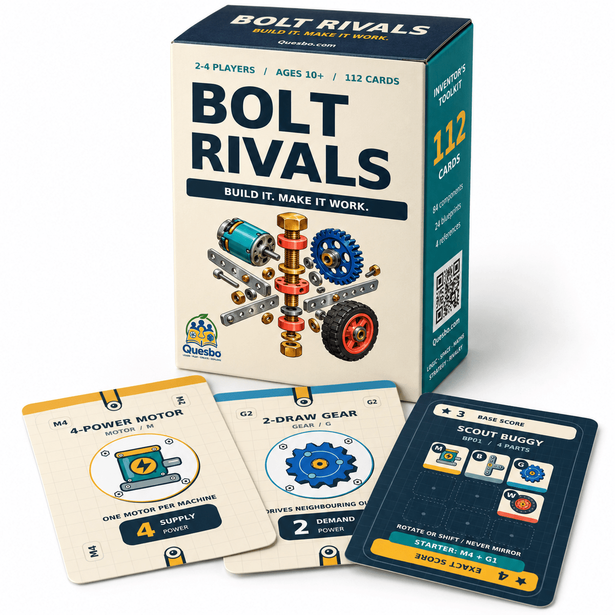 BOLT RIVALS – Family Building & Strategy Card Game | Ages 10+ - Quesbo
