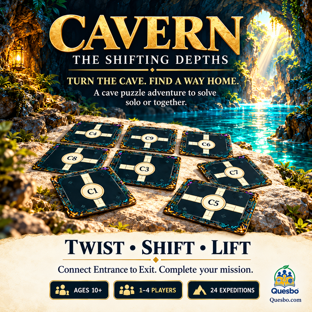 CAVERN: The Shifting Depths – Cooperative Cave Puzzle Card Game - Quesbo