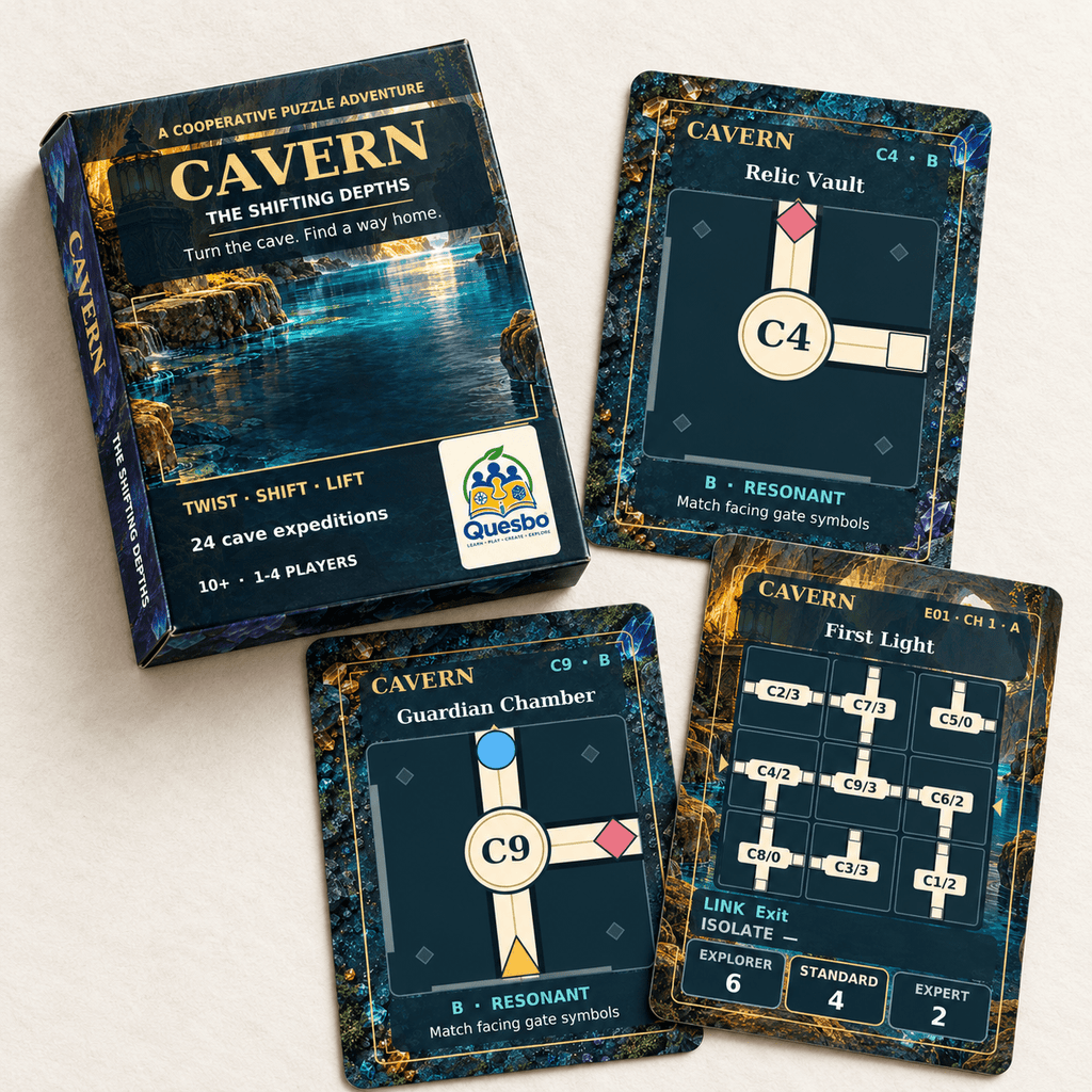 CAVERN: The Shifting Depths – Cooperative Cave Puzzle Card Game - Quesbo