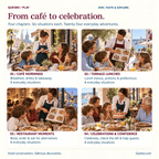 Four Croatian café chapters: mornings, terrace lunches, restaurant moments, and celebrations with six situations each.