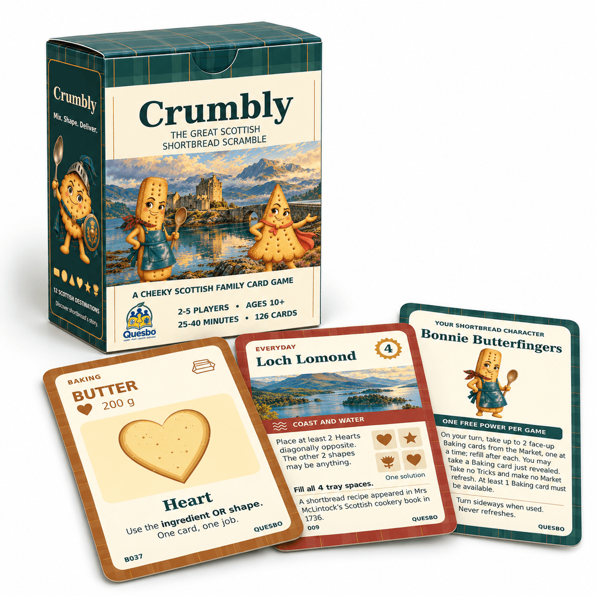 Crumbly™ – The Great Scottish Shortbread Scramble | Family Card Game - Quesbo