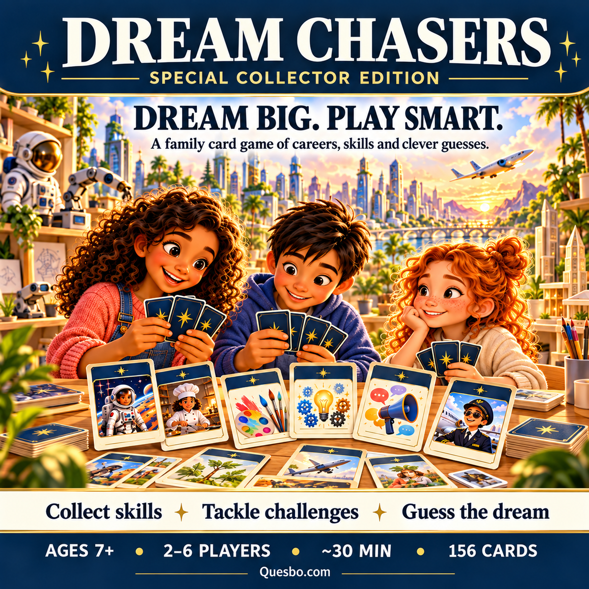Dream Chasers® Collector Edition – Career Discovery & Skills Card Game for Kids Ages 8–14 - Quesbo
