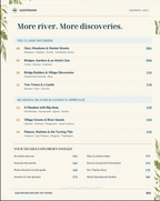 Explore the Thames contents page, 'More river. More discoveries.', listing further destinations and trip-planning sections.