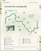 Explore the Thames route map, 'Towards the turning tide', showing riverside stops from Henley towards Teddington.