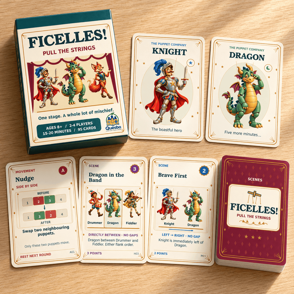 FICELLES! — Pull the Strings | Family Strategy Card Game - Quesbo