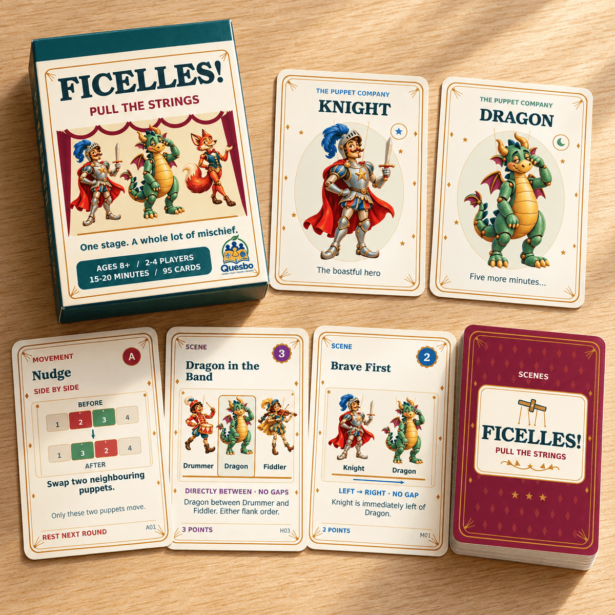 FICELLES! — Pull the Strings | Family Strategy Card Game - Quesbo