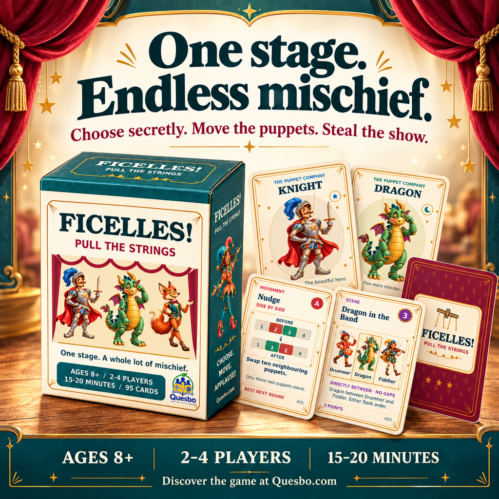 FICELLES! — Pull the Strings | Family Strategy Card Game - Quesbo