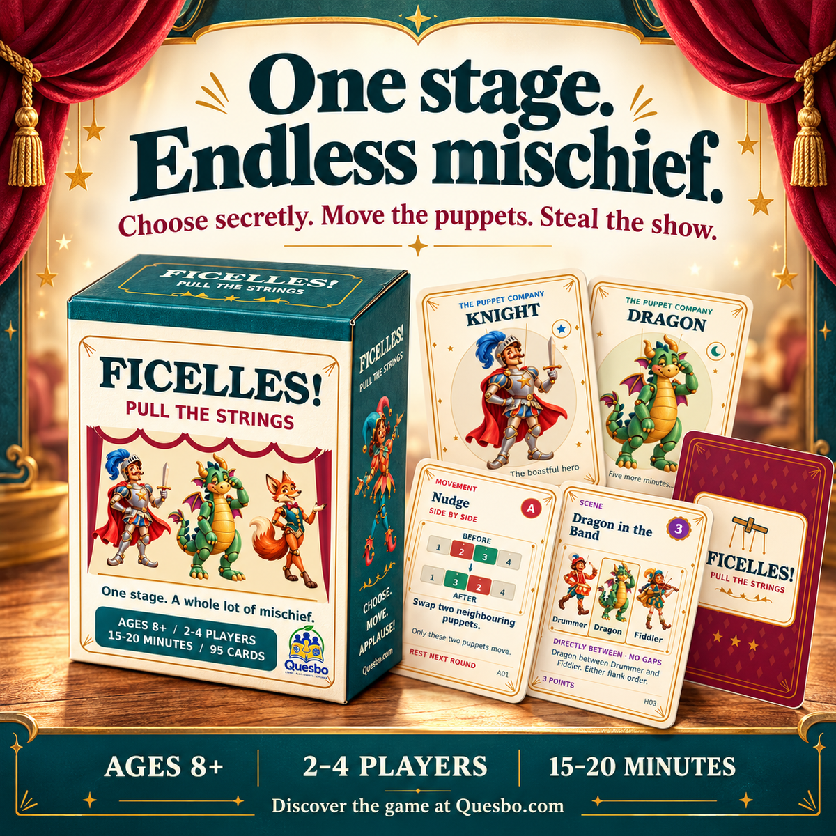 FICELLES! — Pull the Strings | Family Strategy Card Game - Quesbo