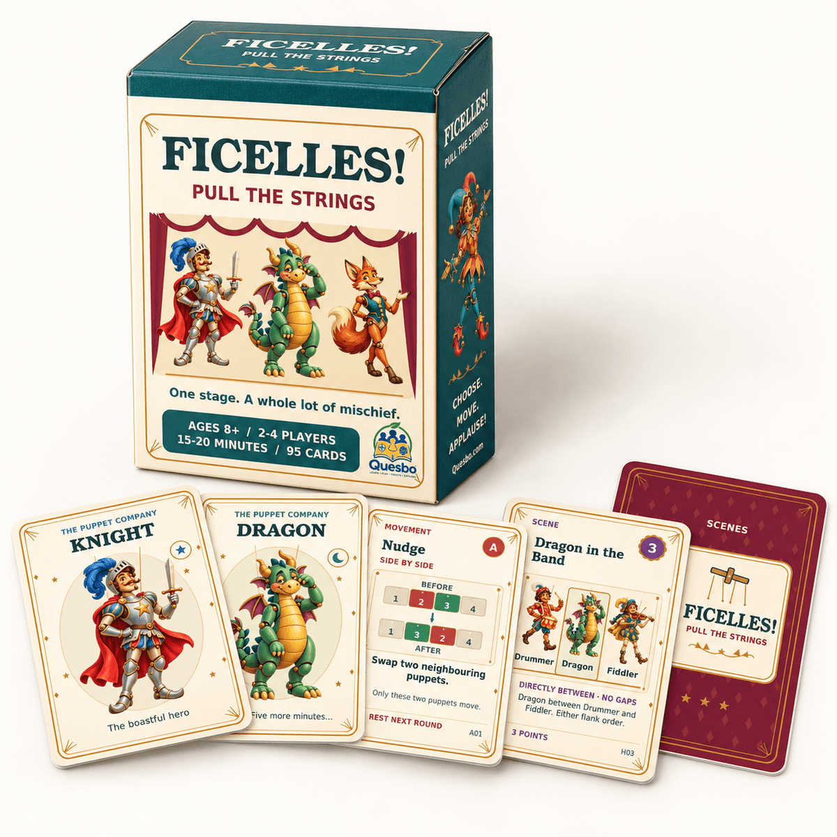 FICELLES! — Pull the Strings | Family Strategy Card Game - Quesbo