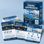 Final Approach game box with Precision, Half Power and Skylark aircraft cards against a pale blue background.