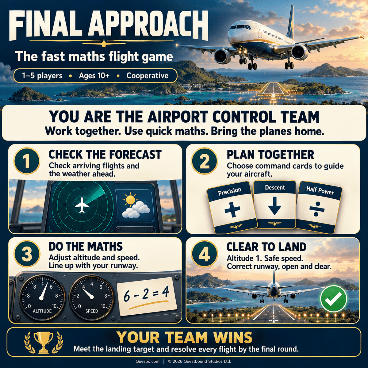 Final Approach™ – The Fast Maths Flight Game | Ages 10+ - Quesbo