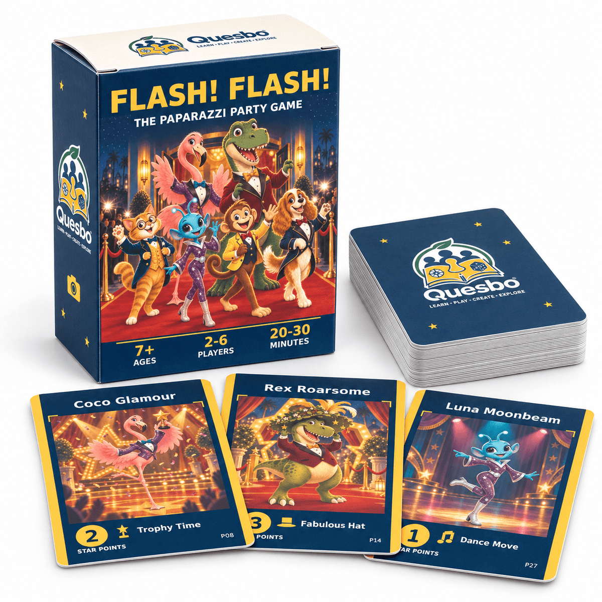 Flash! Flash! – The Paparazzi Party Family Card Game | Ages 7+ - Quesbo