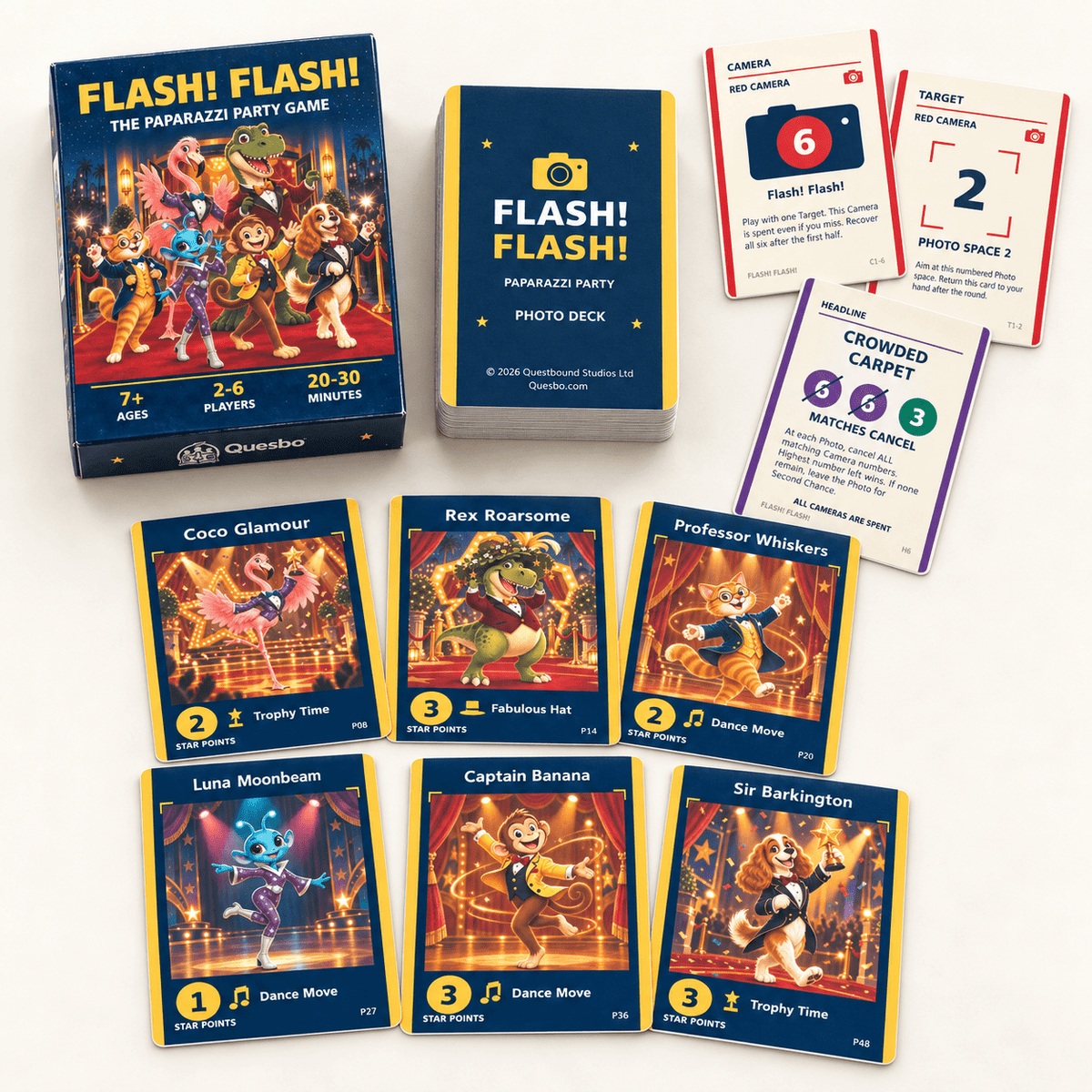 Flash! Flash! – The Paparazzi Party Family Card Game | Ages 7+ - Quesbo