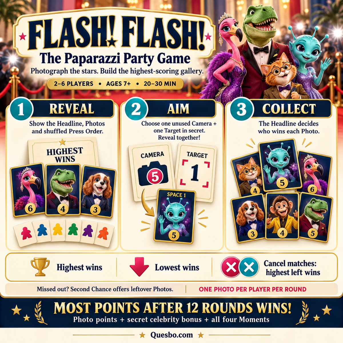 Flash! Flash! – The Paparazzi Party Family Card Game | Ages 7+ - Quesbo