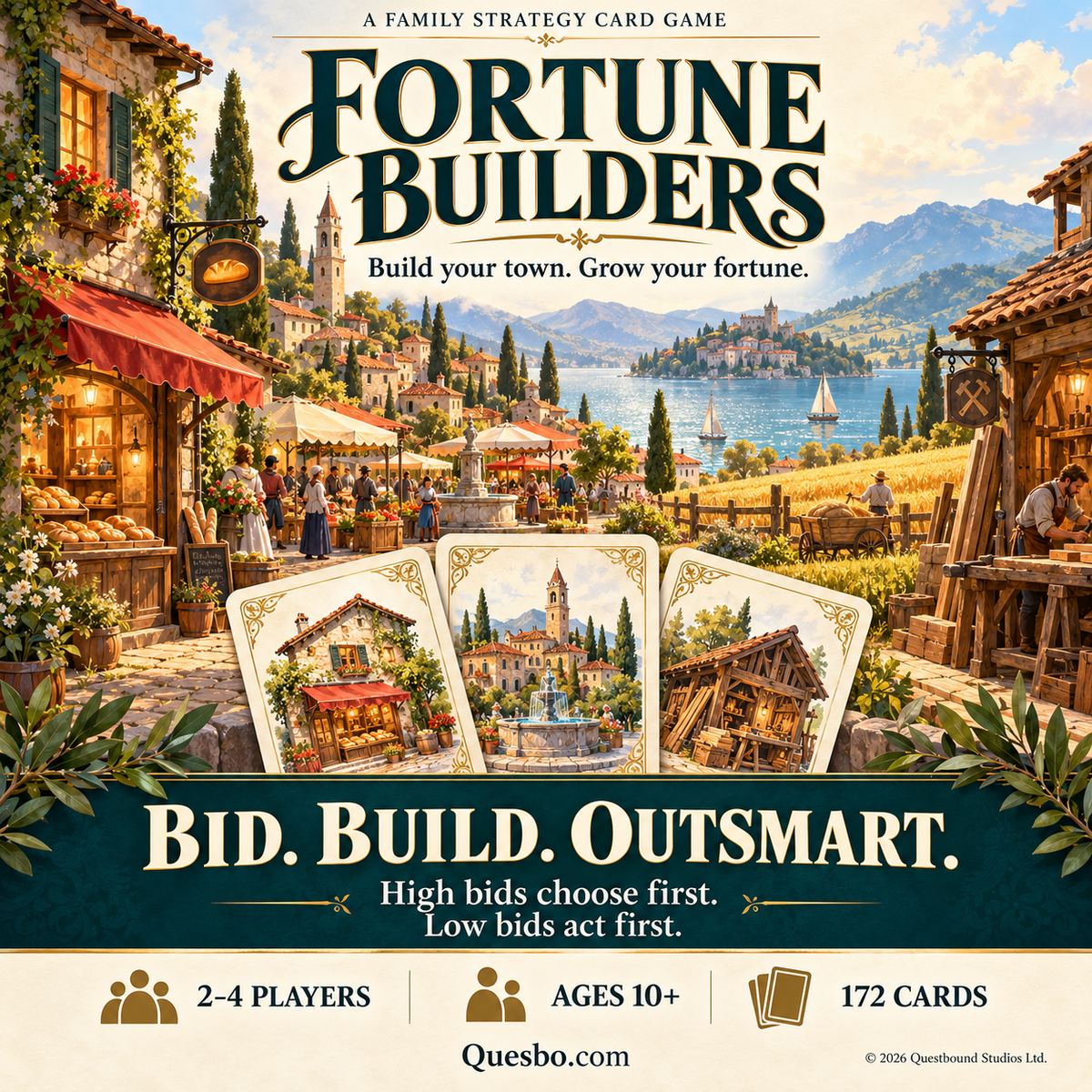 Fortune Builders Family Strategy Card Game | Ages 10+ - Quesbo