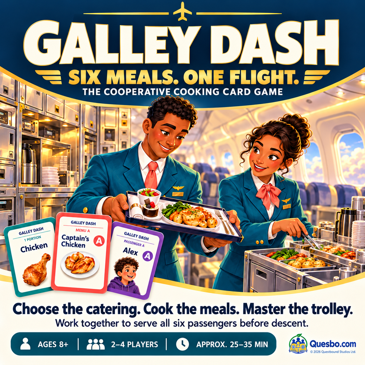 Galley Dash! – Cooperative Family Cooking Card Game | Ages 8+ - Quesbo