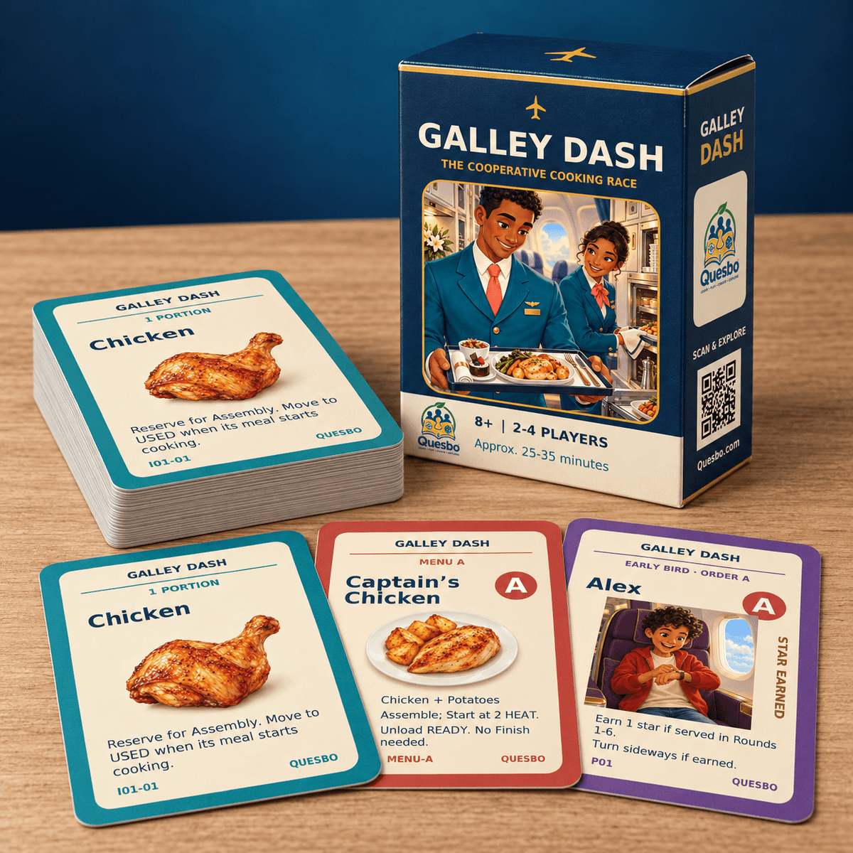 Galley Dash! – Cooperative Family Cooking Card Game | Ages 8+ - Quesbo