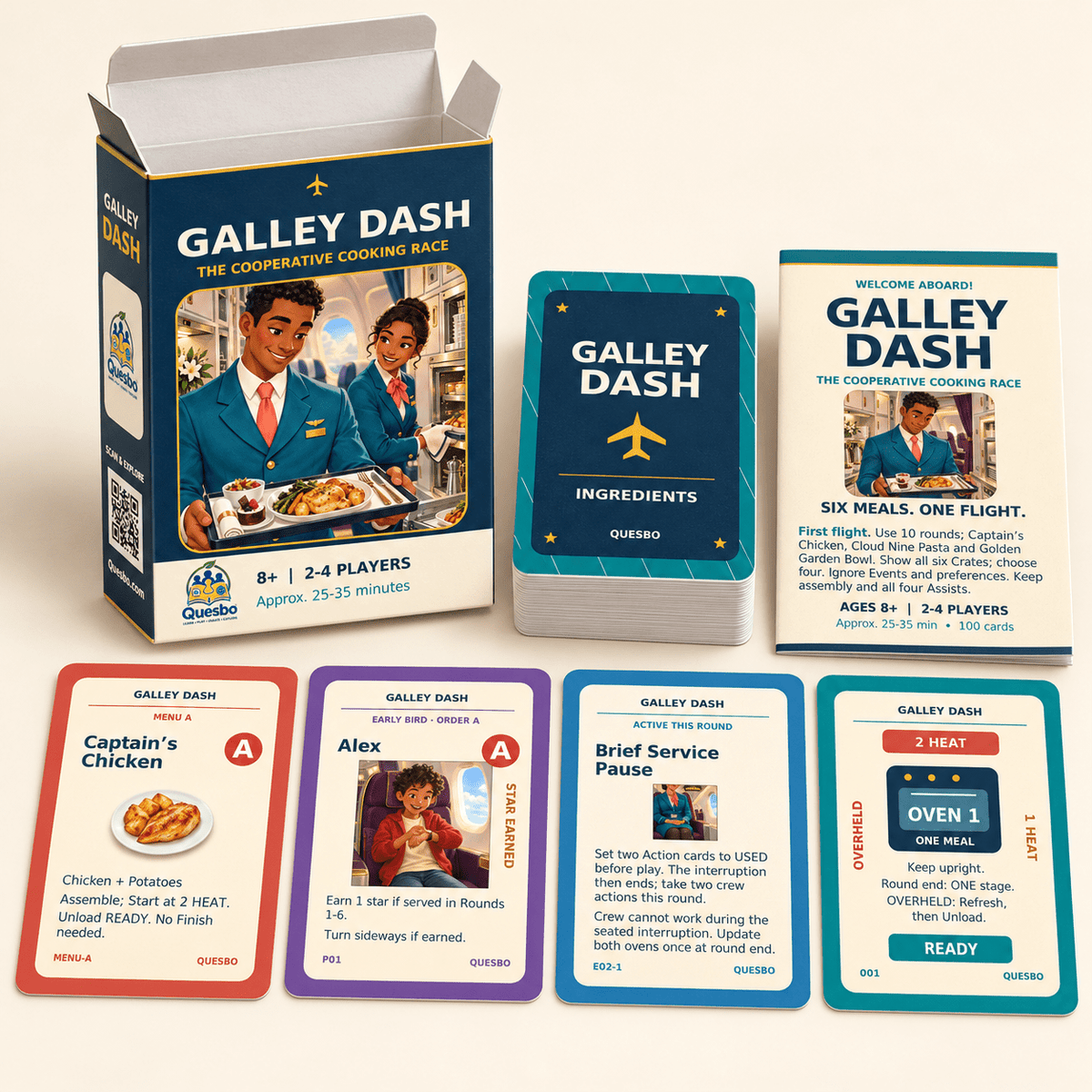 Galley Dash! – Cooperative Family Cooking Card Game | Ages 8+ - Quesbo