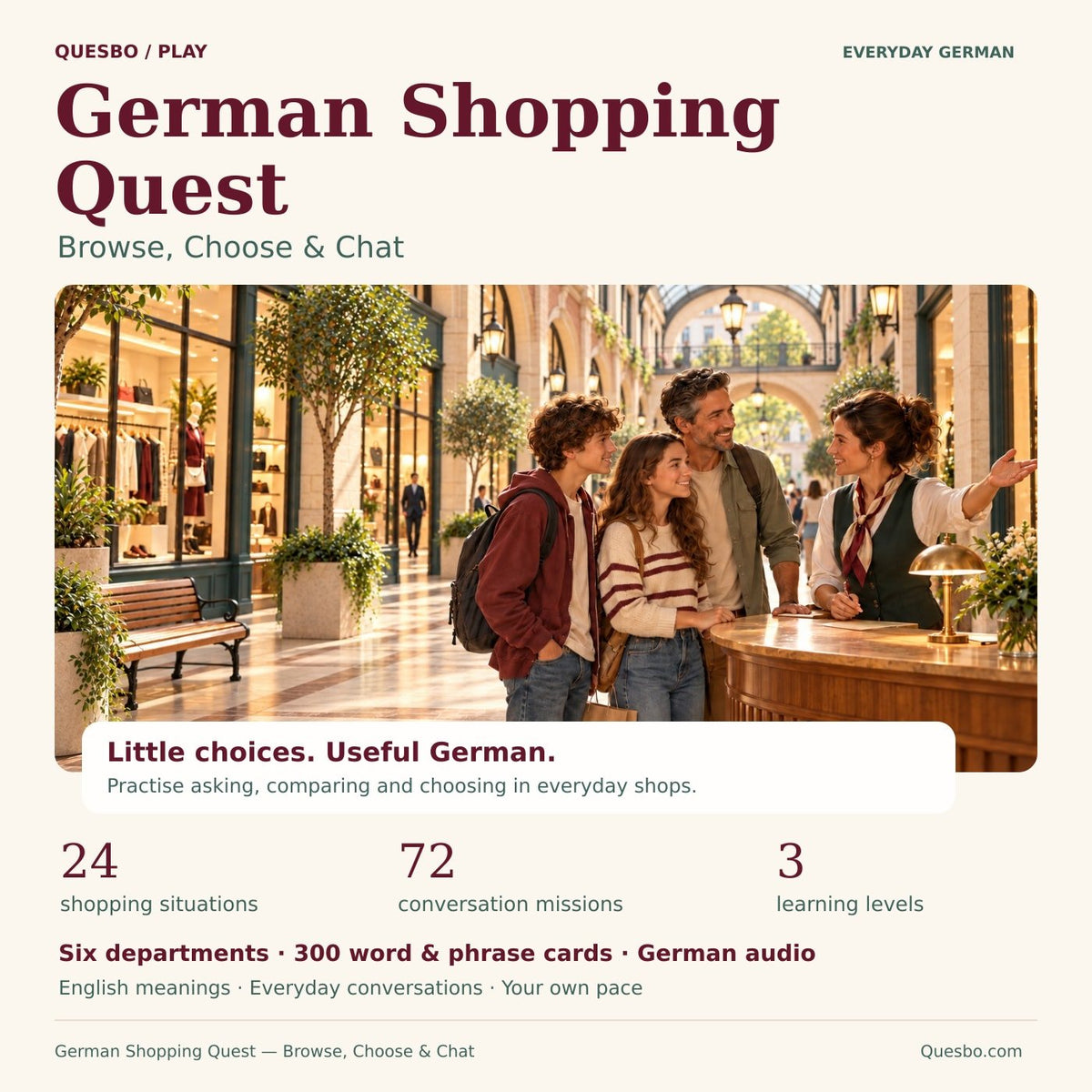 German Shopping Quest — Browse, Choose & Chat.