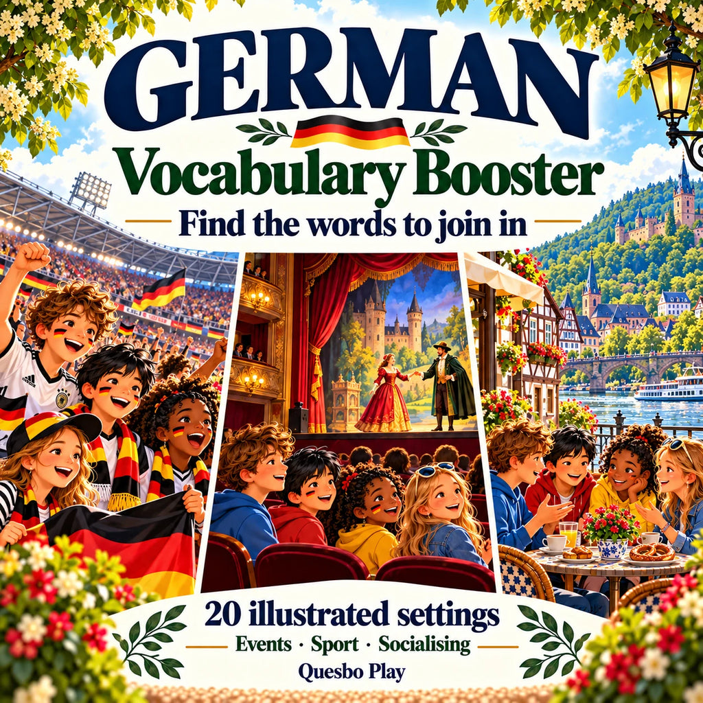 German Vocabulary Booster — Out & About: events, sport and socialising.