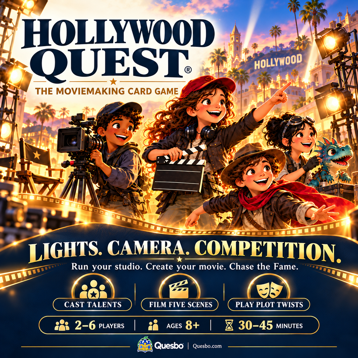 Hollywood Quest® – The Moviemaking Card Game | Ages 8+ - Quesbo