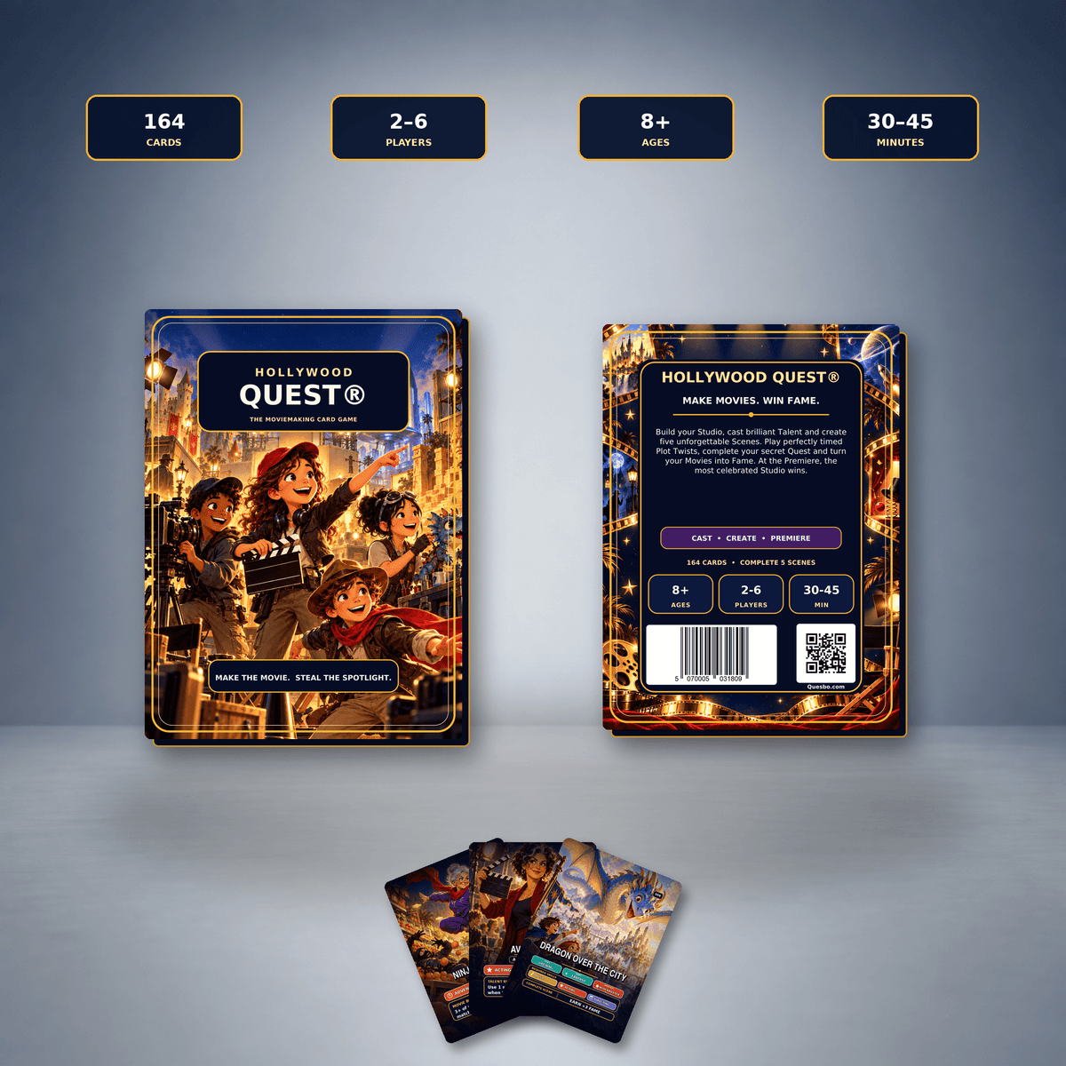 Hollywood Quest® – The Moviemaking Card Game | Ages 8+ - Quesbo