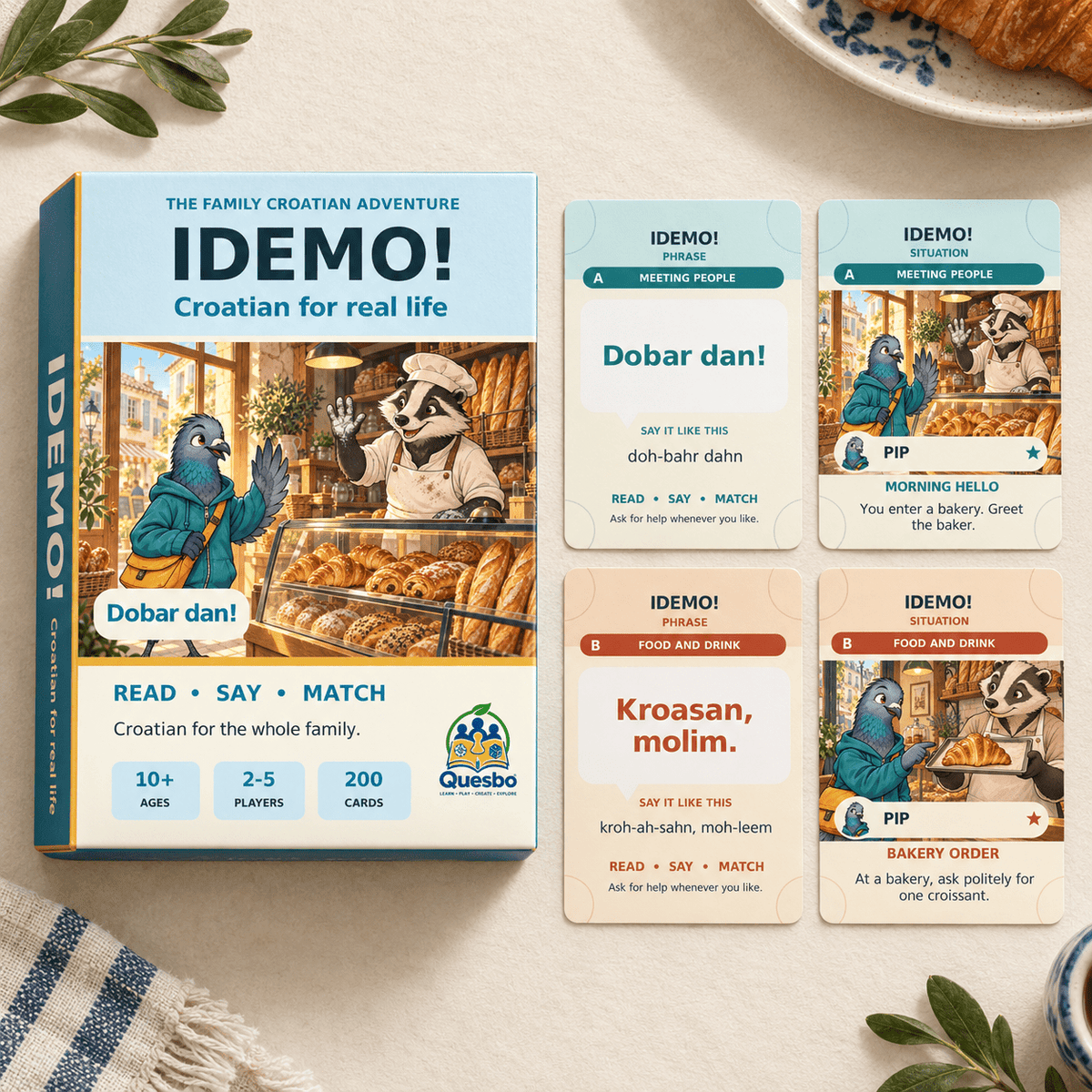 IDEMO! – Easy Croatian Fun Learning Card Game for Kids & Families - Quesbo