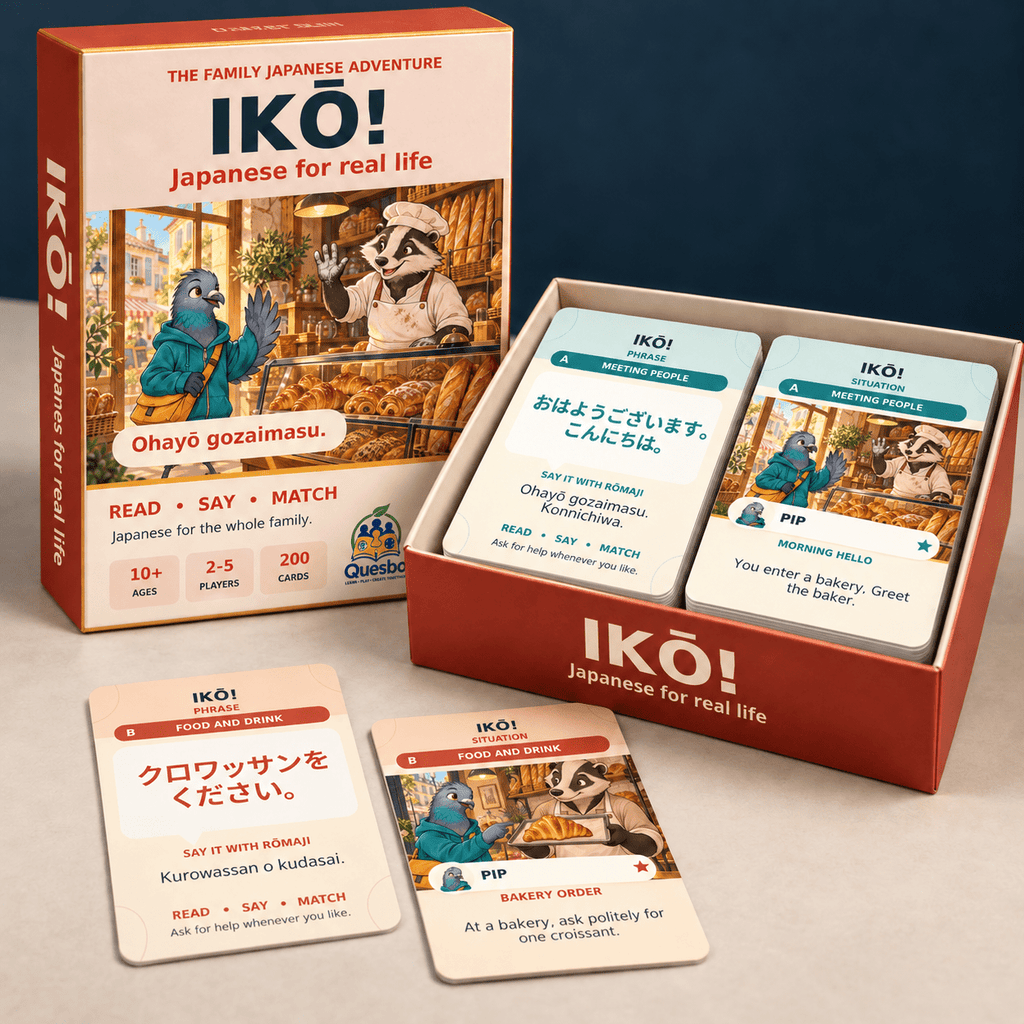 IKŌ! – Easy Japanese Fun Learning Card Game for Kids & Families - Quesbo