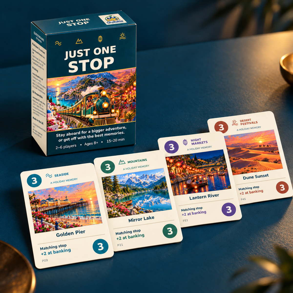 JUST ONE STOP - Family Train Adventure Card Game | Ages 8+ - Quesbo